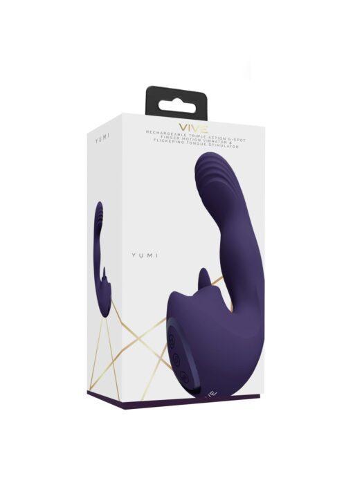 Vive - yumi - rechargeable triple motor - g-spot finger motion vibrator and flickering tongue stimul - obrazek 2