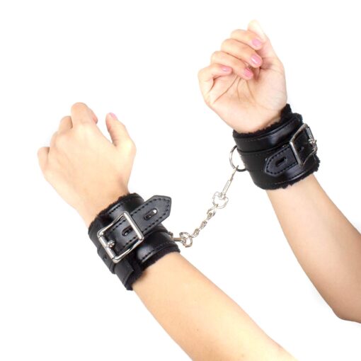 Kajdanki BDSM – czarne - obrazek 5