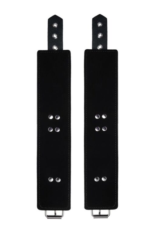 Kajdanki Anonymo, skóra PU, nadruk, 27 cm - obrazek 7