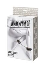 Kajdanki Anonymo, skóra PU, nadruk, 27 cm - obrazek 9