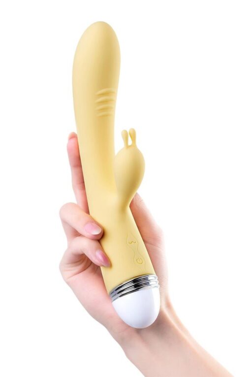 Wibrator – Flovetta by Toyfa Aster, żółty, 22 cm, z stymulatorem łechtaczki - obrazek 6
