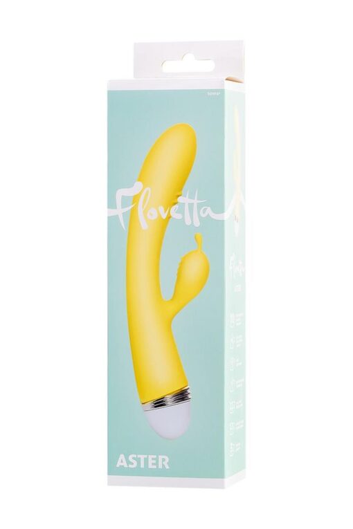 Wibrator – Flovetta by Toyfa Aster, żółty, 22 cm, z stymulatorem łechtaczki - obrazek 7