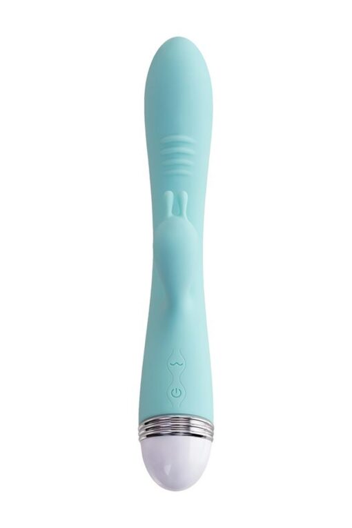 Wibrator z masażerem łechtaczki Flovetta – mięta, 22 cm - obrazek 2