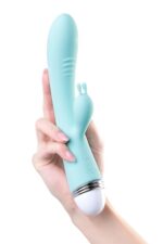 Wibrator z masażerem łechtaczki Flovetta – mięta, 22 cm - obrazek 6