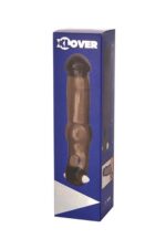 Toyfa Xlover – nakładka na penisa powiększająca z wibracjami, TPE, przezroczysta czarna, 19,4 cm - obrazek 4