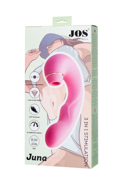 Stymulator łechtaczki Jos Juna – wielofunkcyjny, różowy, 15 cm - obrazek 9