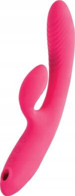 Wibrator Jos Enila z funkcją fali próżniowej – silikon, różowy, 23 cm - obrazek 2