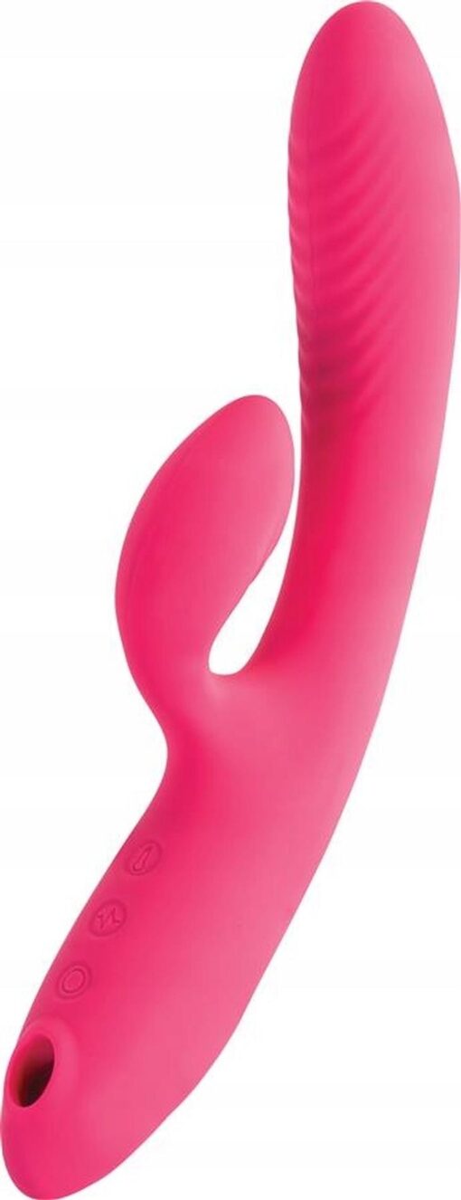 Wibrator Jos Enila z funkcją fali próżniowej – silikon, różowy, 23 cm - obrazek 2