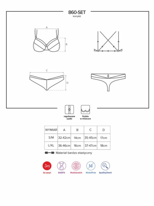 Bielizna-860-set-3 komplet 2-częściowy czerwony l/xl - obrazek 7