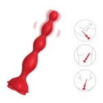 Rosestick czerwony – wibrator w kształcie róży, 9 funkcji wibracji - obrazek 2