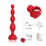 Rosestick czerwony – wibrator w kształcie róży, 9 funkcji wibracji - obrazek 6