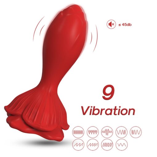Rosenberg czerwony wibrator analny, 9 funkcji wibracji - obrazek 6