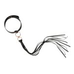 Rosy gold - collar with flogger - black - obrazek 3