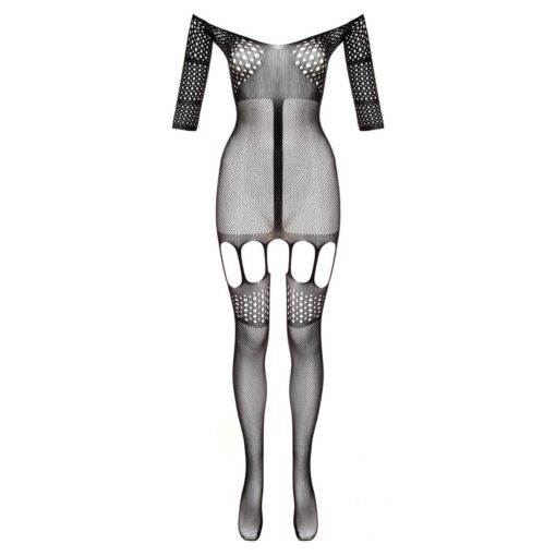 Bodystocking z pasami do pończoch – Stunning Suspender – czarny, model Rosa - obrazek 6