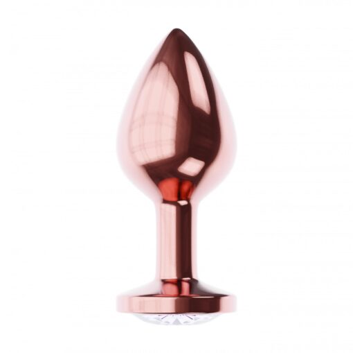 Korek analny – z kryształkiem Diamond Moonstone Shine L, rose gold - obrazek 2