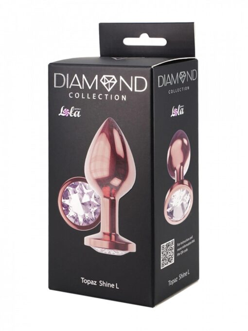 Korek analny – z kryształkiem Diamond Moonstone Shine L, rose gold - obrazek 4