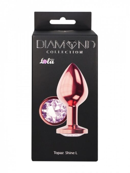 Korek analny – z kryształkiem Diamond Moonstone Shine L, rose gold - obrazek 5