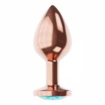 Korek analny z kryształkiem Topaz Shine L – złoto-różowy - obrazek 2