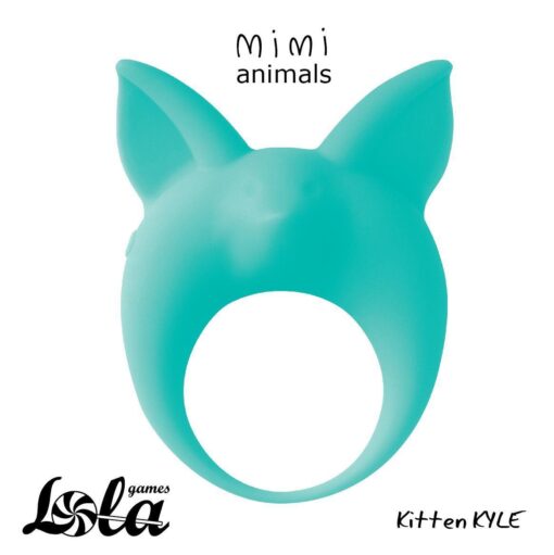 Pierścień erekcyjny wibrujący Mimi Animals – kotek Kyle – zielony - obrazek 2