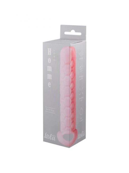 Nakładka na penisa Homme Long – różowa, do 11–15 cm - obrazek 2