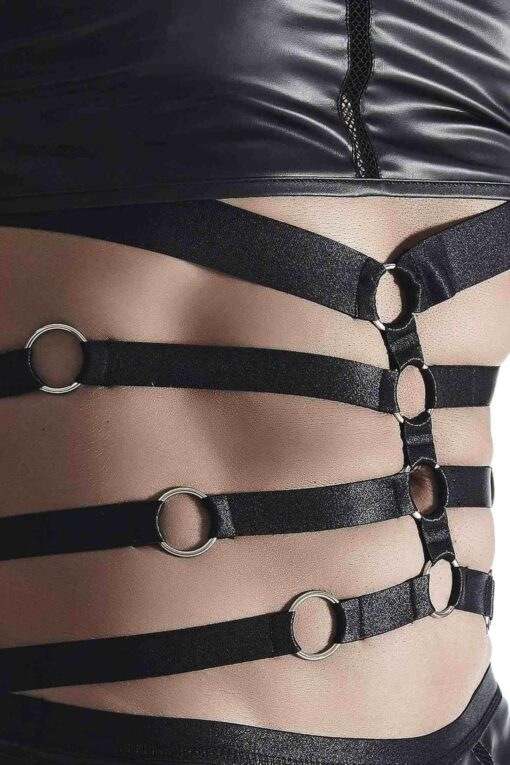 Męski komplet z wetlooka: t-shirt z ozdobną gumą, stringi z ozdobną taśmą z przodu xxl - obrazek 4