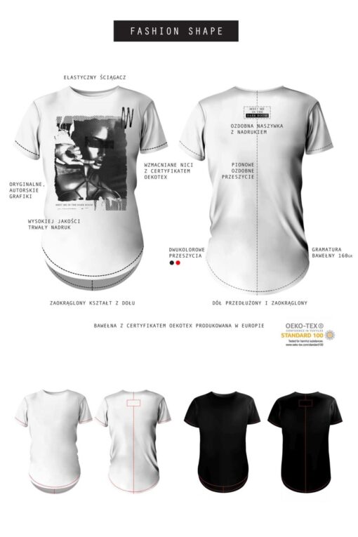 T-shirt men black m fashion - obrazek 5