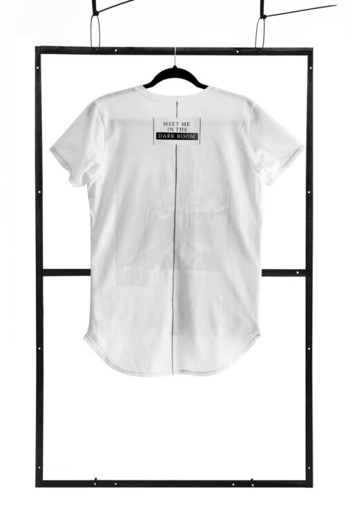 T-shirt men white s fashion - obrazek 2
