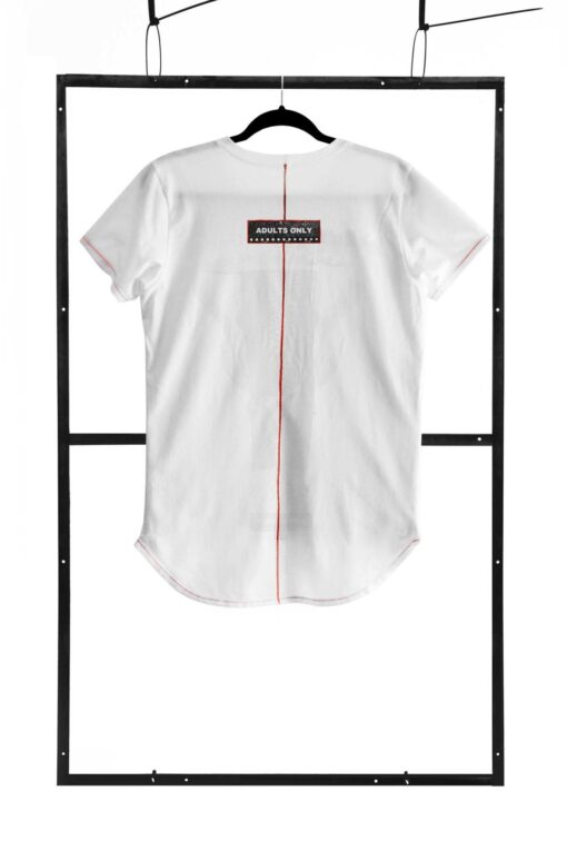 T-shirt men white s fashion - obrazek 2