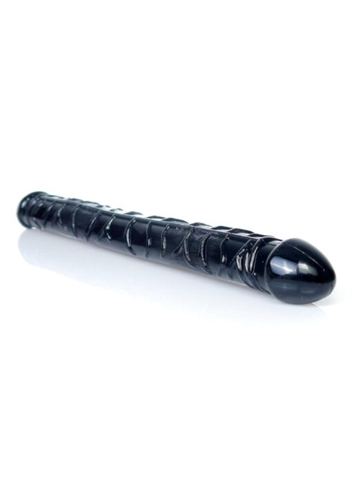 Dildo – elastyczny podwójny czarny - obrazek 2