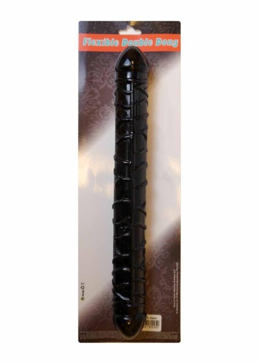Dildo – elastyczny podwójny czarny - obrazek 5