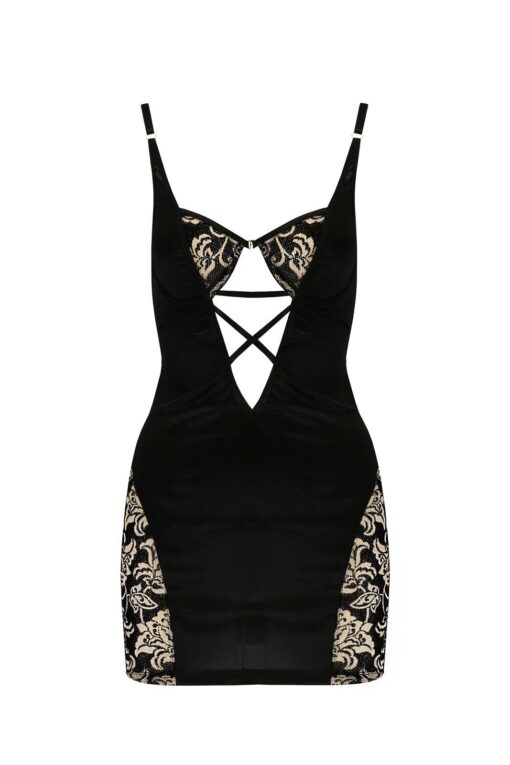 Bielizna-victoria chemise black xxl/xxxl - casmir - obrazek 3