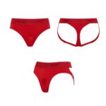 Bielizna uprząż Heroine – XL – czerwony - obrazek 2