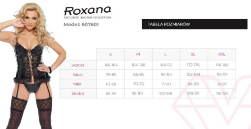 Gorset i stringi 6077 black l - obrazek 4