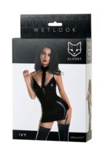 Sukienka wetlook Ivy czarna L - obrazek 4