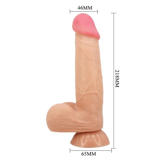 Dildo – Sliding Skin 8.5", pochwa, wibrujący, z przyssawką, Baile - obrazek 10