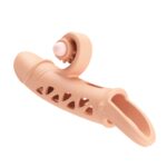 Romance – nakładka na penisa, materiał TPE, wibracja, bateria LR41×3, cielista - obrazek 5