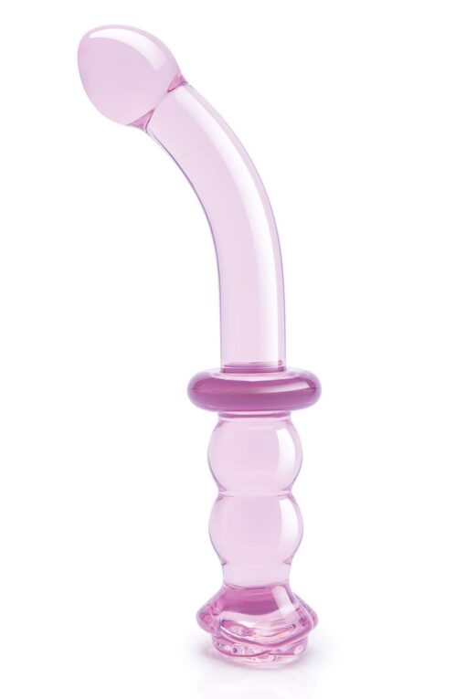Szklany wibrator G-spot Glaze Glass Rosebud - obrazek 2