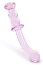 Szklany wibrator G-spot Glaze Glass Rosebud - obrazek 3