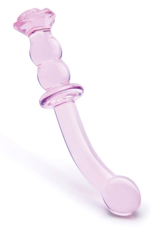 Szklany wibrator G-spot Glaze Glass Rosebud - obrazek 3