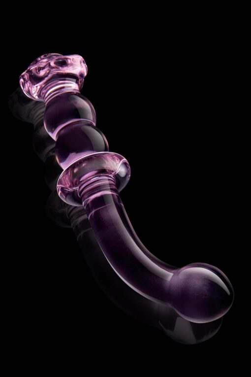 Szklany wibrator G-spot Glaze Glass Rosebud - obrazek 4