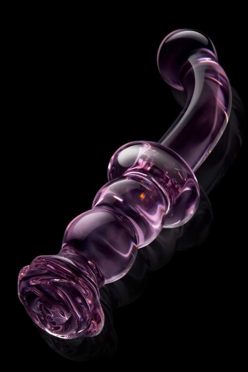 Szklany wibrator G-spot Glaze Glass Rosebud - obrazek 5