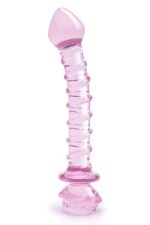 Szklany spiralny G-spot dildo Glaze Glass Rosebud - obrazek 2
