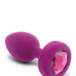 Wibrujący korek z kryształkiem B-Vibe S/M – fuksja