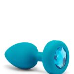 Wibrujący korek z kryształkiem B-Vibe S/M – turkusowy