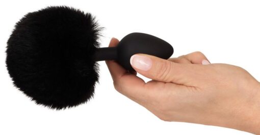 Korek analny z puszystym ogonem – czarny, rozmiar M - obrazek 6