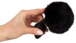 Korek analny z puszystym ogonem – czarny, rozmiar M - obrazek 7