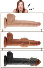 9.5' real extreme vibrating dildo flesh - obrazek 4