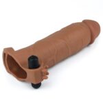 Add 3" pleasure x tender vibrating penis sleeve brown - obrazek 4