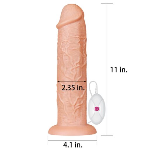 11' realistic long vibrating dildo - obrazek 2