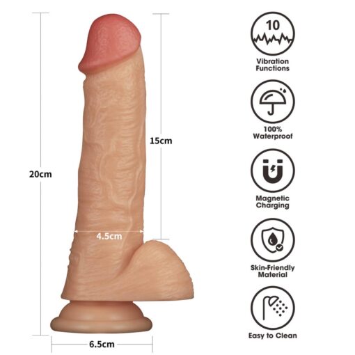 8' vibrating power basics cock - obrazek 13